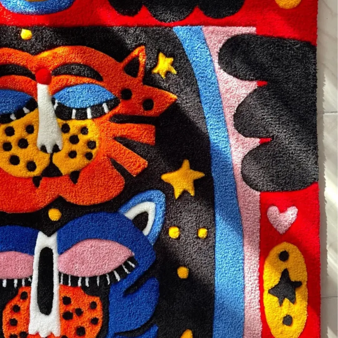 Totem Rug Totem Mirage Rug featuring layered animal-inspired artwork and vibrant artistic detailing