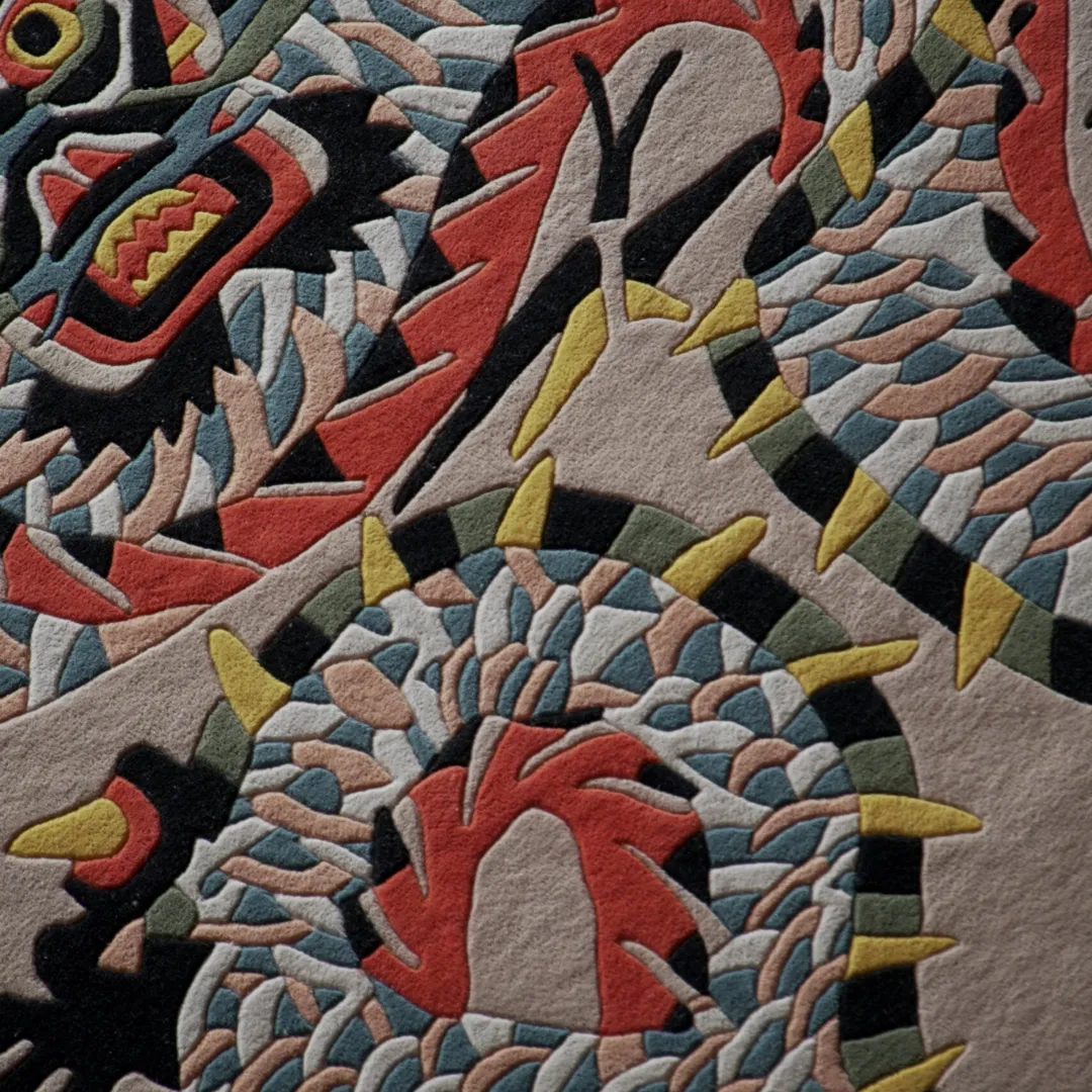 Volkara Rug Zoom In Volkara Dragon Rug Featuring Intricate Mythic Pattern and Premium Wool Texture for Modern Interiors