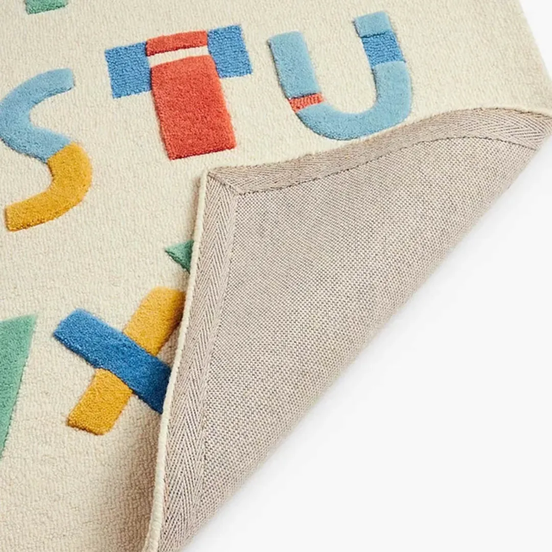 Alphabet Hop Kids Rug Educational alphabet rug with multicolor letters – Alphabet Hop wool area rug for kids
