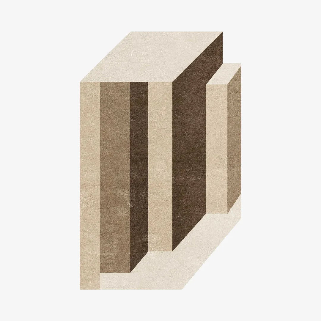 Brutalist modern area rug in neutral tones