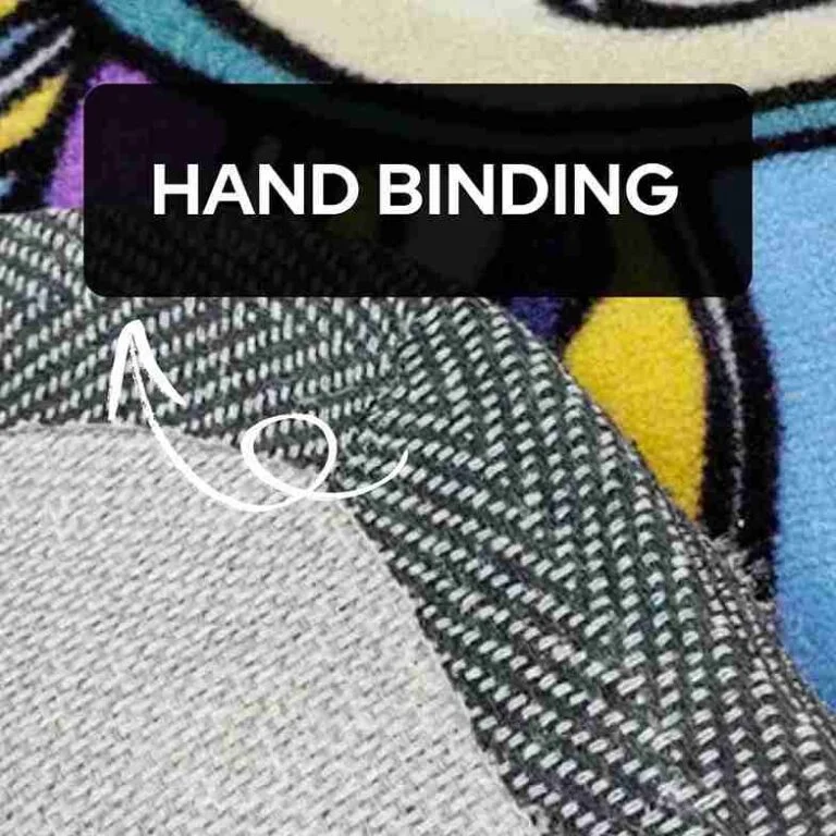 hand binding of rug