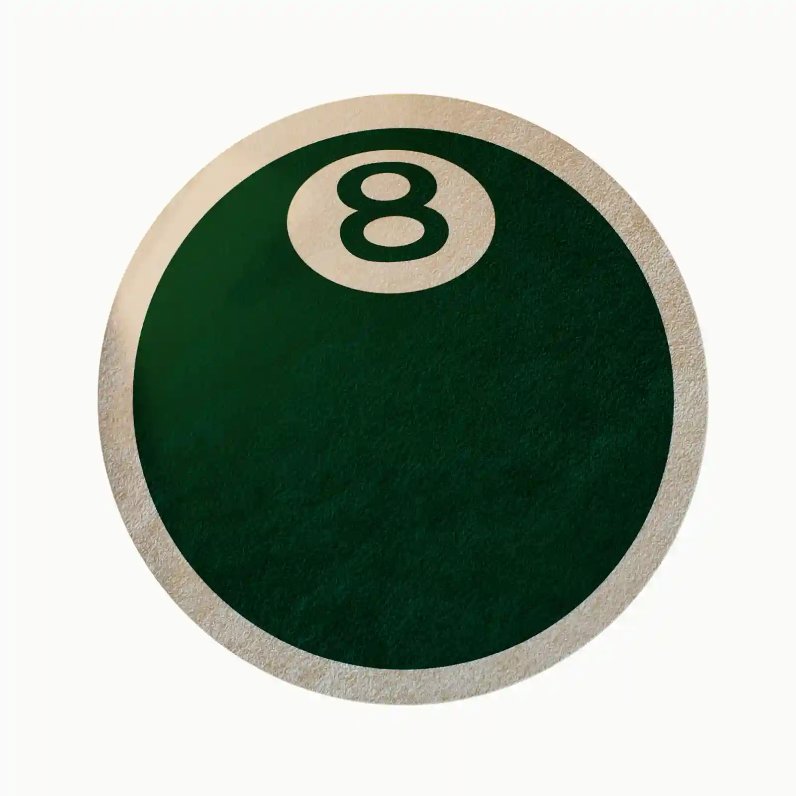 8 Ball Pool Rug – Round black and white billiard rug for game room decor